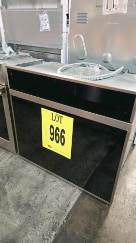 Monogram 30" Minimalist Single Wall Oven (Model ZTSX1DSSN1SS) by GE Appliances, featuring a 5.0 cu. ft. capacity, stainless steel finish, and assembled in the USA. SERIAL: LT027733Q