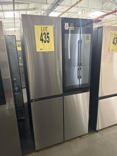 Samsung RF23DB9900QD 4-Door Flex Counter Depth 23 cu. ft. Refrigerator in Stainless Steel with AI Family Hub+, AI Vision Inside, Bespoke customization, 35" x 28.75" x 73", 115 V, dual ice maker, internal water dispenser, automatic defrost, 653 kWh/year, 3