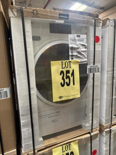 Miele TWD360WP Heat Pump Dryer, featuring 18 lb (8 kg) capacity, Lotus White finish, ENERGY STAR&reg; qualified, FragranceDos&sup2; system, Miele@home connectivity, EcoDry technology, PerfectDry moisture sensing, Honeycomb drum, AddLoad function, Integrated conden