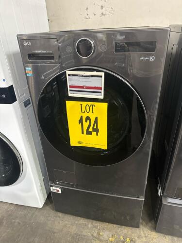 LG VM6998HBA 27in WASHER/DRYER COMBO ALL-IN-ONE W/27in SIDEKICK PEDESTAL WASHER , S/N-404KWFNVA035, 302STSR0H606 RETAIL $2848