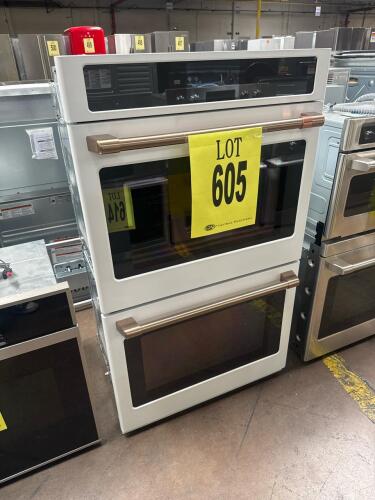 Caf&eacute; CTD90DP4N1W2 30" Matte White Double Electric Wall Oven featuring True European Convection with Direct Air, 10.0 cu. ft. total capacity (5.0 cu. ft. per oven), Steam Self-Clean, Touchscreen controls, LED display, In-Oven Camera, No Preheat Air Fry, De