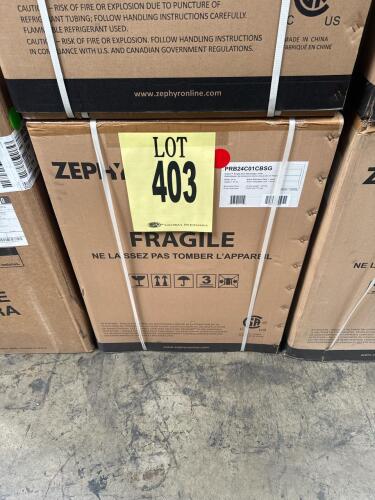Zephyr PRB24C01CBSG 24" Single Zone Beverage Cooler, featuring 5.6 cu. ft. capacity, dual-pane Low-E Argon-filled glass door, 3-Color LED lighting, 34&deg;F - 50&deg;F temperature range, 39 dBA noise level, built-in or freestanding installation, 115V/1.5A power r