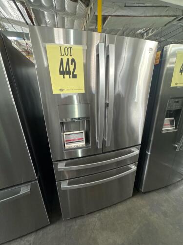 GE Profile PVD28BYNFS 27.9 Cu. Ft. 4-Door French Door Smart Refrigerator with Door-in-Door, featuring Fingerprint Resistant Stainless Steel finish, Hands-Free AutoFill water dispenser, built-in Wi-Fi connectivity compatible with Amazon Alexa and Google Ho