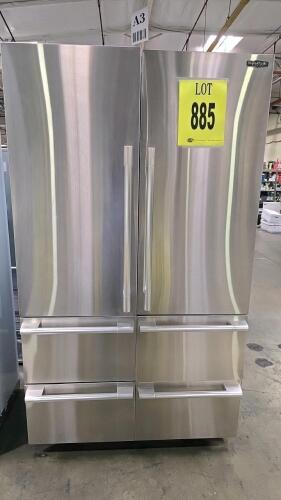 Signature Kitchen Suite SKSFD4826P 48" Built-in French Door Refrigerator featuring 26 cu ft capacity, panel ready design, convertible drawer with five preset temperatures (-7&deg;F to 41&deg;F), dual smart inverter compressors, Wi-Fi enabled with ThinQ&reg; app, Sabb