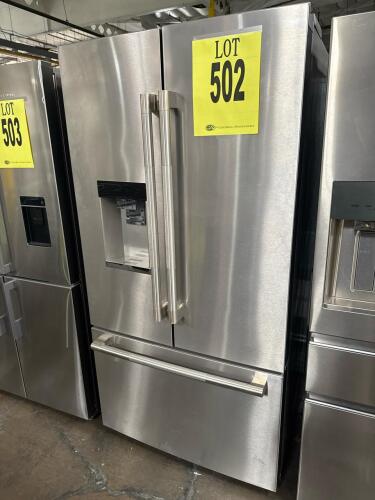 Jenn-Air JFCC72EHL03 23.8 cu. ft. counter-depth French door refrigerator with obsidian interior, stainless steel finish, exterior water and ice dispenser, cinematic LED lighting, Twin Fresh&trade; climate control, 115V/60Hz/7.10A, automatic defrost, ENERGY STAR
