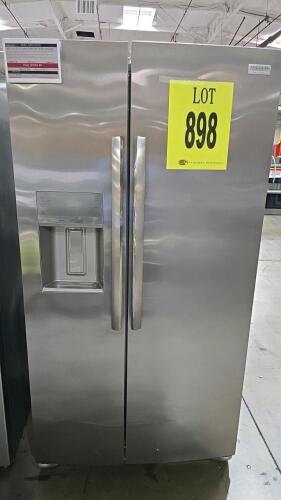 Frigidaire GRSC2352AF1 Side-by-Side Refrigerator, 22.3 cu ft, Smudge-Proof Stainless Steel, features include CrispSeal&reg; Plus Crisper, EvenTemp&trade; Cooling System, SpaceWise&reg; Organization System, Deep Full-Depth Shelving, Serial Number: 4A22217687. $1800