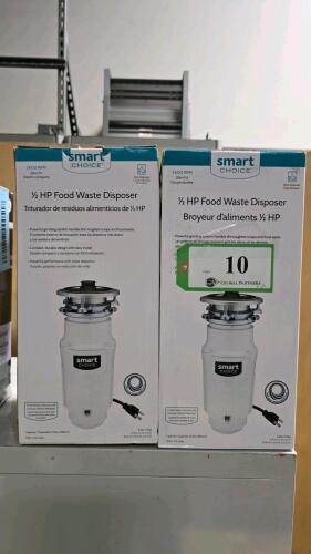 LOT OF 2, SMART CHOICE 2600 RPM, 1/2 HP GARBAGE DISPOSER