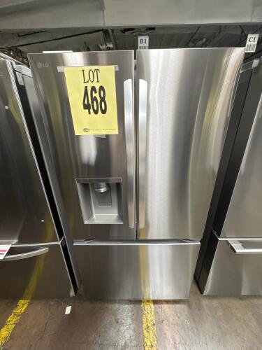 LG LRRXC2606S/00 26 cu. ft. French Door Counter-Depth Refrigerator with Craft Ice, ThinQ WiFi smart features, PrintProof stainless steel finish, Slim SpacePlus ice system, external water and ice dispenser, Smart Inverter Compressor, 4 split spill-proof gl