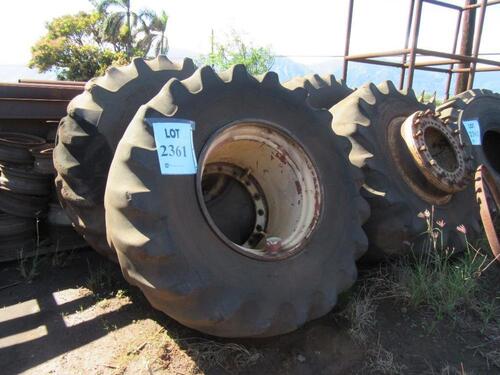 LOT (13) ASST'D TIRES AND SIZES, 30.5L-32, 23.5-25, 23.1-26,(USED), (FIELD EQUIPMENT YARD)