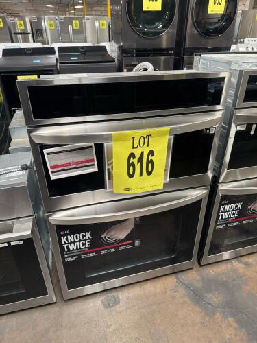 LG WCEP6427F Combination Wall Oven featuring 6.4 cu. ft. total capacity (1.7 cu. ft. upper, 4.7 cu. ft. lower), True Convection, Air Fry, Steam Sous Vide, EasyClean and Self Clean, Wi-Fi Connectivity with ThinQ Technology, Backlit SmoothTouch Glass Contro
