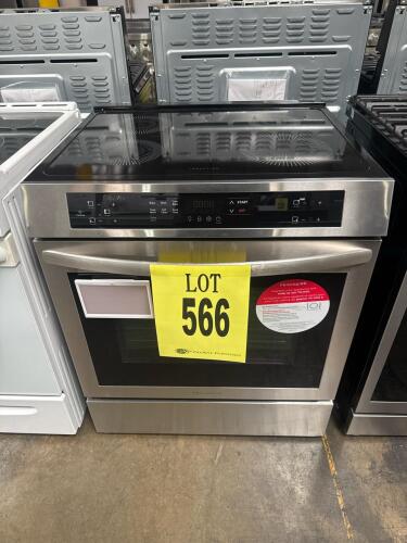 Frigidaire 30" Induction Range FCFI3083AS with 5.4 cu. ft. oven, stainless steel finish, features four induction burners, true convection oven, air fry mode, touch controls, self-clean, 2 oven racks, front control panel, hidden heating element, Sabbath mo