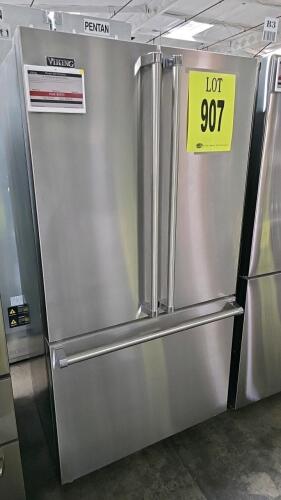 Viking RVFFR336SS 36" French-Door Bottom-Freezer Refrigerator, featuring Feather Touch&trade; Internal Water Dispenser, IonGuard Odor Control System, Adjustable Humidity Zone&trade; Drawers with ProFresh&trade; Technology, Theater LED Lighting, ProPower&trade; Icemaker, Full-ext