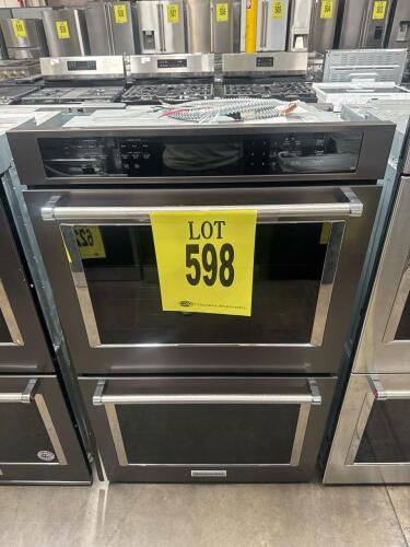 KITCHENAID KODE500EBS04 Double Wall Oven, 10.0 cu. ft. capacity, 30" built-in, black stainless finish, touchscreen controls, true convection, 208/240V, 8.3kW max power, WiFi connectivity, Sabbath mode, made in USA, Serial: D93211834