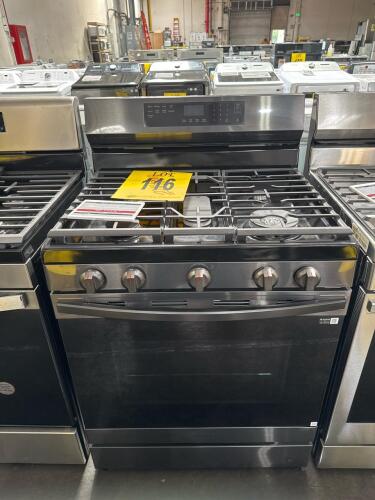 SAMSUNG NX60A6511SG 30in SMART GAS RANGE, AIR FRY BLACK SS, S/N-0J4U7DAXA01861J RETAIL $1199