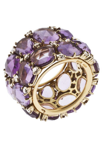 POMELLATO, WOMEN'S LULU 18K YELLOW GOLD PURPLE AMETHYST RING, POMELLATOJ-RINGLULUAMETH-SD "STORE DISPLAY" (IN ORIGINAL BOX) - MSRP: $14950 US