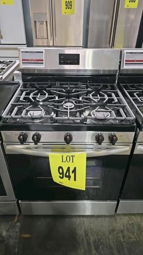 Frigidaire FCRG3052BSB 30" Freestanding Gas Range featuring Quick Boil Burner, Even Baking Technology, Continuous Edge-to-Edge Grates, Extra Wide Store-More&trade; Storage Drawer, Dishwasher Safe Burner Caps, Serial Number: VF40709139, $979