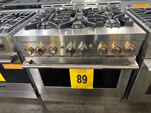 JENN-AIR JGRP436HL 36in GAS 6 BURNERS PRO RANGE SS, S/N-D92103397 RETAIL $7799