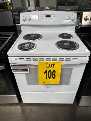 GE JBS360DMWW 30in FREESTANDING ELECTRIC RANGE WHITE, S/N-RZ439757P RETAIL $749