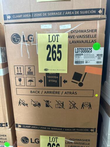 LG LDTS5552S Dishwasher featuring QuadWash&trade;, TrueSteam&reg;, Dynamic Dry&trade;, 3rd Rack, LoDecibel&trade; Operation, LG ThinQ&reg; Technology, 10 wash cycles, EasyRack&trade; Plus System with BPA-Free Nylon Coated Racks and Tines, Top Control with Fully Integrated Digital Panel,