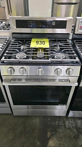 LG LRGN6325X /00 Freestanding Gas Range with 6.3 cu.ft oven capacity, five burners (BTUs: Right Rear 5,000, Right Front 20,000/12,500, Left Rear 9,100, Left Front 17,000/12,000), electric ignition, convection and air fry features, Wi-Fi connectivity, manu