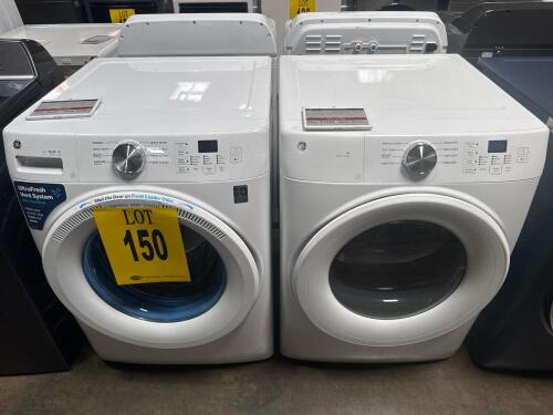 GE GFW350SSY0WW 4.6 cu. ft. Smart Front Load Washer and GFD35GSSY0WW 7.8 cu. ft. Smart Gas Dryer, ENERGY STAR, UltraFresh Vent System with OdorBlock, Microban Antimicrobial Technology, WiFi SmartHQ compatible, 39.75" H x 28" W x 32" D, white finish, 120V 