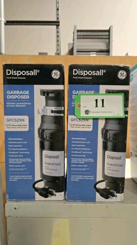 LOT OF 2, DISPOSALL GFC525N 1/2 HP GARBAGE DISPOSER