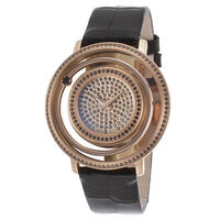 VERSACE, WOMEN'S VENUS DIAMOND BLACK ALLIGATOR ROSE-TONE PAVE DIAL ROSE-TONE SS WATCH, VERSACE-VFH12-0013 (IN ORIGINAL BOX) - MSRP: $9380 US