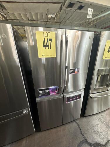 GE Profile PAD28BYTBFS 22.9 cu. ft. Counter-Depth Quad Door French Door Refrigerator, features include Dual-Dispense AutoFill Pitcher, Door-in-Door, Ice Maker, WiFi Connected, LED Lighting, Turbo Cool/Freeze, ENERGY STAR, stainless steel finish, dimension
