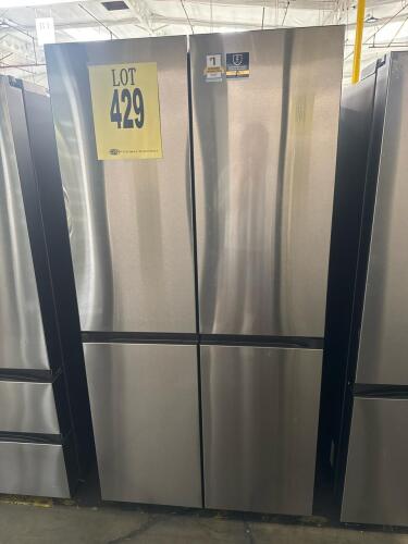 Samsung Bespoke 4-Door Flex Counter Depth Refrigerator in Stainless Steel, 23 cu. ft., Beverage Center, customizable door panels, internal water dispenser, SmartThings Wi-Fi connectivity, FlexZone, LED lighting, adjustable glass shelves, humidity controll