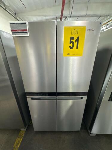 WHIRLPOOL WRQA59CNKZ 36in COUNTER DEPTH 4-DOOR REFRIGERATOR SS, S/N- TMA5071182 RETAIL $2599