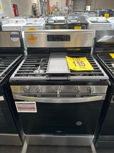 WHIRLPOOL WFG535S0LS 30in GAS RANGE, AIR FRY OVEN SS, S/N-RD1322679 RETAIL $1239