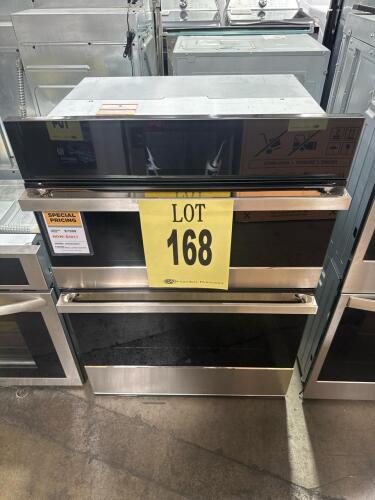 Whirlpool JMW3430LM02 30-inch built-in combination wall oven with touchscreen controls, features a 5.0 cu. ft. convection oven and 1.4 cu. ft. microwave, stainless steel and black glass finish, 900W microwave, self-cleaning with AquaLift&reg;, three oven rack
