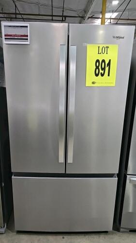 Whirlpool WRFF3136SZ00 36-Inch French Door Refrigerator, 31 cu. ft., Fingerprint-Resistant Stainless, featuring Large Capacity Freezer Ice Storage, Pint Size Storage, Pizza Pocket, Total Coverage Cooling, Gallon Door Bins, Adjustable Glass Shelves, everyd