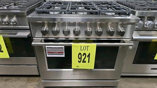 Fisher &amp; Paykel RGV3-366-N 36" 6 Burner Pro Gas Range, features 6 burners, natural gas, 36" (91.4 cm) width, 29 1/8" (74 cm) depth, 4.6 cu. ft. (130.2 L) gas convection oven, 23,500 BTU burners, 121,000 BTU total, 120V 15A, stainless steel finish, ser