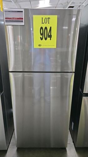 Samsung RT16A6195SR/AA 15.6 cu. ft. Top Freezer Refrigerator, featuring All-Around Cooling, Reversible Door, LED Lighting, Wi-Fi Connectivity, and optional Ice Maker. Serial Number: 0BAT4BAW704371K, $749