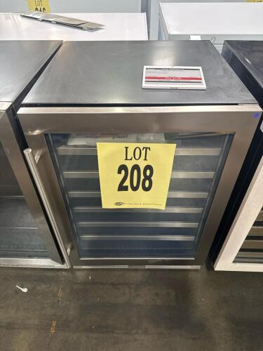 Zephyr PRW24C01CG 24&rdquo; Single Zone Wine Cooler with 53 bottle capacity, stainless steel and glass reversible door, electronic controls, concealed zero-clearance hinges, temperature range 38&deg;F-65&deg;F, dimensions 33.93 x 23.88 x 23.38 inches, R600a refrigerant