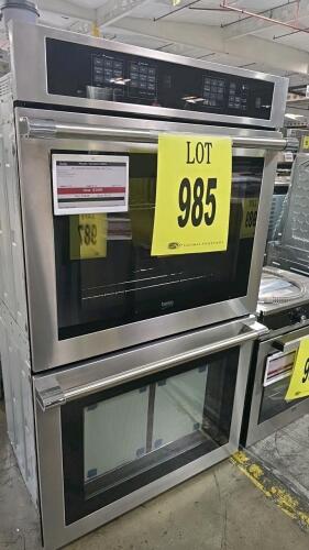 Beko WOD30100SS 30&rdquo; built-in electric double wall oven, stainless steel finish, 8.8kW power, 120/240V, overall dimensions 51 1/4" x 29 3/4" x 24 7/16", approx. 210 lbs, dual oven (upper 2.5 cu ft, lower 4.1 cu ft), touch controls, serial number 773568791