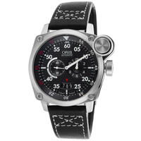 ORIS, MEN'S BC4 DER MEISTERFLIEGER AUTO BLACK GENUINE LEATHER & DIAL WATCH, ORIS-0164976324164LS (IN GENERIC BOX) - MSRP: $2750 US