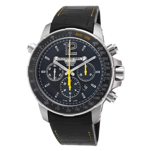 RAYMOND WEIL, MEN'S NABUCCO AUTOMATIC CHRONO BLACK RUBBER AND DIAL SS & TITANIUM WATCH, RW-7850-TIR-05207 (IN ORIGINAL BOX) - MSRP: $4950 US