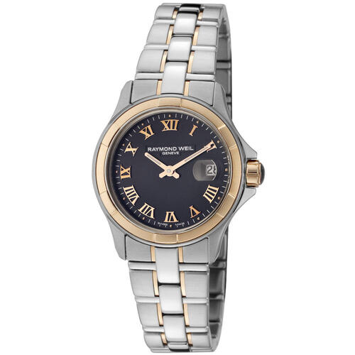 RAYMOND WEIL, WOMEN'S PARSIFAL TWO-TONE SS BLACK DIAL WATCH, RW-9460-SG5-00208 (IN ORIGINAL BOX) - MSRP: $2150 US