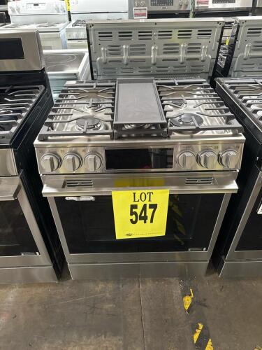 LG LSGL6337X/00 6.3 cu. ft. Smart Gas Slide-In Range with InstaView, ProBake Convection, Air Fry, 5 burners with powerful BTUs (22,000 max), Wi-Fi enabled, stainless steel, 120V/60Hz/4.2A, gas type convertible (NG/LP), manufactured June 2025, includes gri