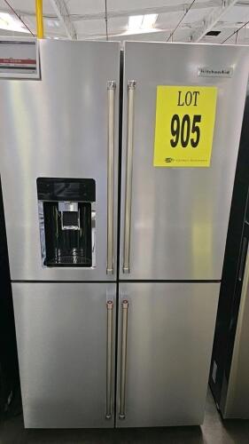KitchenAid KRQC736RPS 36" 4-Door French Door Refrigerator, 19.14 cu ft total capacity, 11.24 cu ft refrigerator capacity, 7.9 cu ft freezer capacity, flexible temperature zone, multi-zone cooling system, PrintShield Finish, ExtendFresh Temperature Managem