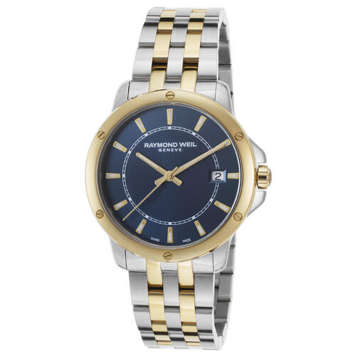 RAYMOND WEIL, MEN'S TANGO TWO-TONE STAINLESS STEEL BLUE DIAL SS WATCH, RW-5591-STP-50001 (IN ORIGINAL BOX) - MSRP: $1195 US