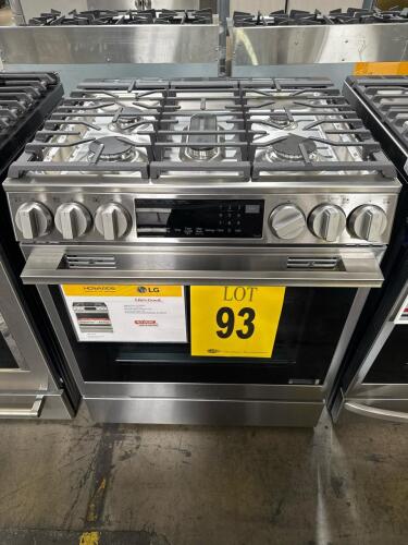 LG LSGL6335X 30in SMART GAS RENGE PRO BAKE, AIR FRY SS, S/N-505KMQG0Z164 RETAIL $2419
