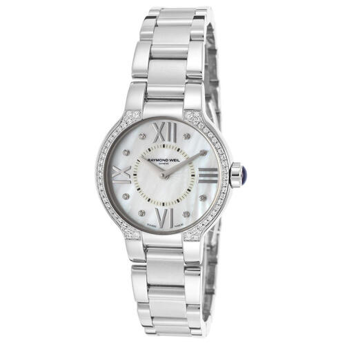 RAYMOND WEIL, WOMEN'S NOEMIA DIAMOND SS WHITE MOP DIAL SS WATCH, RW-5927-STS-00995 (IN ORIGINAL BOX) - MSRP: $2450 US