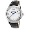 RAYMOND WEIL, MEN'S TRADITION BLACK GENUINE LEATHER WHITE DIAL SS BLUE HANDS WATCH, RW-5576-ST-00307 (IN ORIGINAL BOX) - MSRP: $895 US