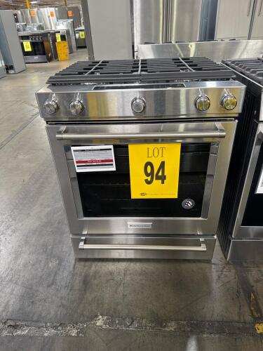 KITCHENAID KSGG700ESS 30in GAS RENGE 5-BURNERS SS, S/N-RX4219072 RETAIL $2599