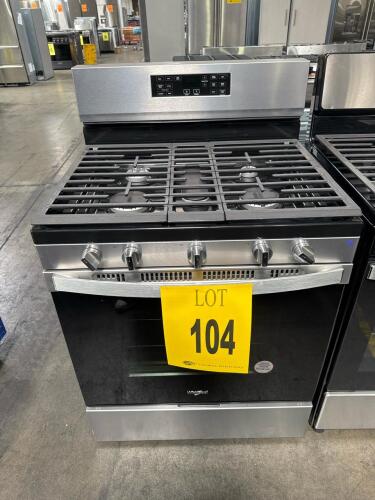 WHIRPOOL WFG550S0LZ 30in GAS RANGE 5 BURNERS W/AIR FRY SS, S/N-RA3915551 RETAIL $1369