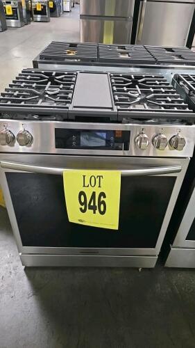 Frigidaire GCFG3060BFA 30" Gas Slide-In Range featuring a 6.0 cu. ft. oven with Total Convection, Air Fry, No Preheat, Slow Cook, Steam Bake, Steam Roast, Air Sous Vide, Convection Roast, Convection Bake, Bread Proof, Dehydrate, Self-Cleaning, Backlit LED
