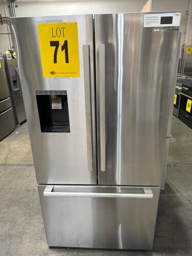 BOSH B36CD50SNS 500 SERIES 36in FRENCH DOOR BOTTOM MOUNT REFRIGERATOR SS, S/N-240120508587030388 RETAIL $3299